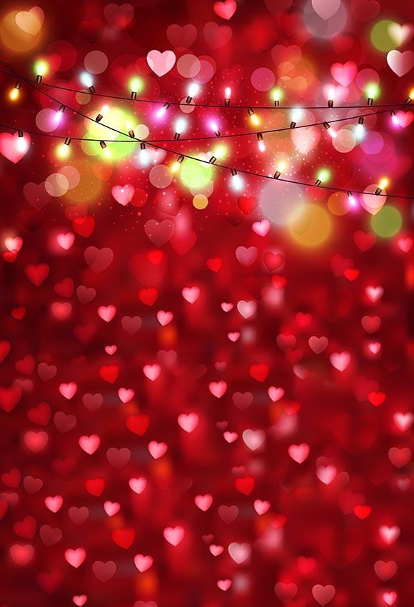 Red Love Heart Valentines Day Photography Backdrop LV-281