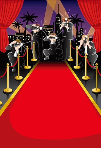 Red Carpet Hollywood Party Decoration Photography Backdrops LV-288
