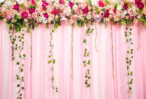 Rose Flower Wall Photo Backdrops for Decorations LV-137