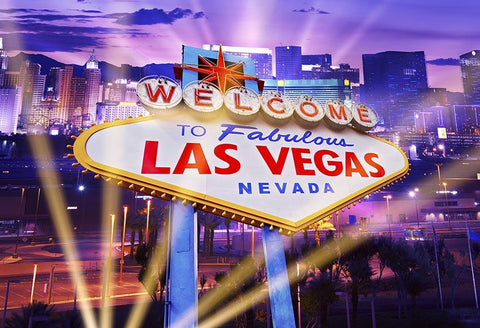 Las Vegas Welcome To Falbuous Casino City Night Scenery Photo Backdrop LV-406
