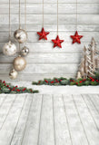 Weihnachtsdekorationen Holzboden Fotografie Hintergrund LV-866