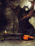 Festival-Hintergründe Halloween alter Baum-Hintergrund böse Kürbislaternen DBD-H19071